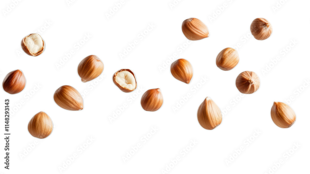 Fresh Raw Hazelnuts on White Background for Food Photography Fresh Raw Hazelnuts on White Background for Food Photography