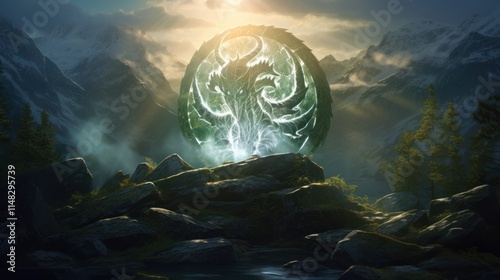 An abstract 3D illustration of a blue and green Earth globe with swirling clouds, oceans, and continents bathed in the warm light of the sun against a starry night sky