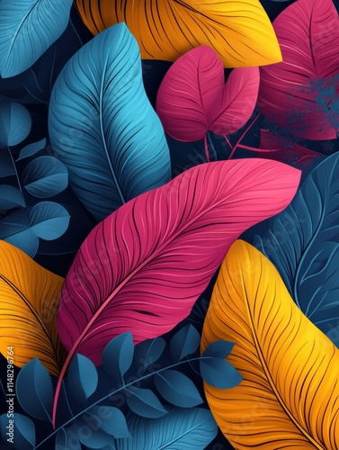 Vibrant and trendy flat design background in cartoon style, Features bold, vivid colors with a gradient palette (pink, orange, teal, and yellow) and abstract geometric shapes