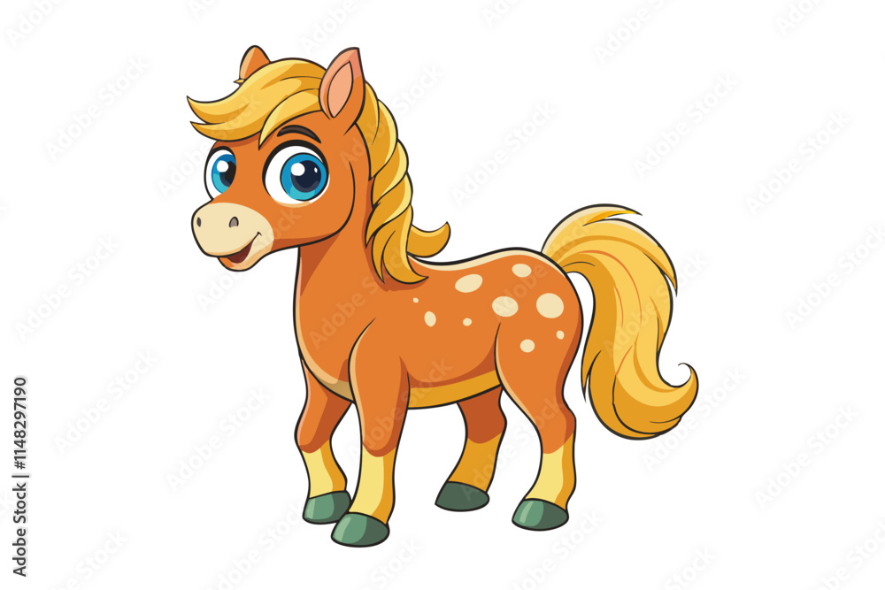 Cute horse illustration in withe background Cute horse illustration in withe background