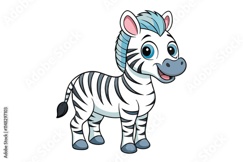 Cute zebra illustration in withe background