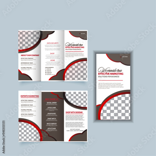 modern corporate business bifold brochure design or annual report template