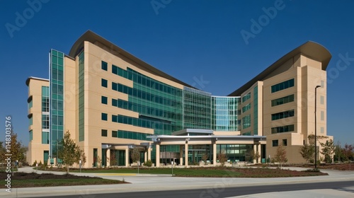 Modern hospital isolation ward exterior showcasing advanced medical facilities and compassionate care, emphasizing the importance of health infrastructure in safeguarding public well-being