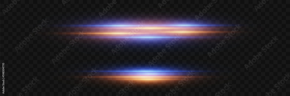 Obraz premium Light neon lines, horizontal laser beams. Vector illustration