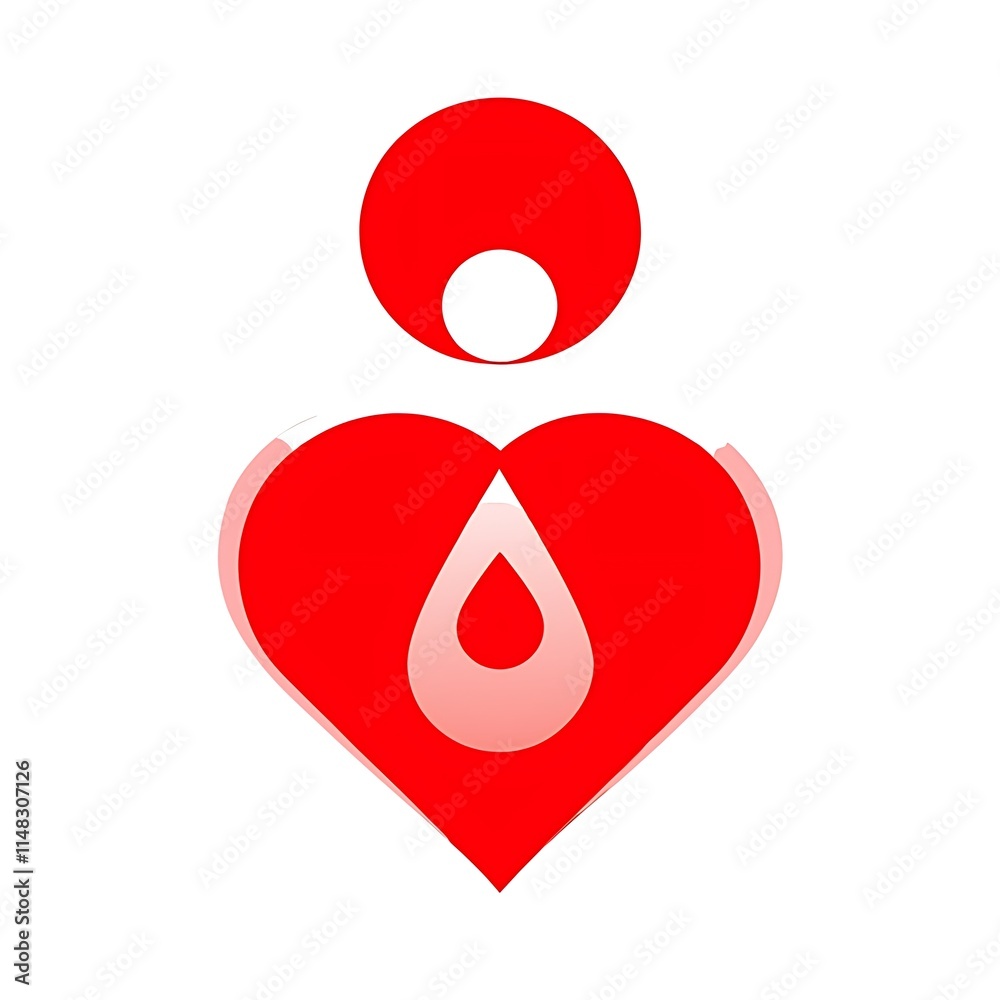 National Donor Day Illustration with Heart-Shaped Ribbon - February 14 National Donor Day Illustration with Heart-Shaped Ribbon - February 14