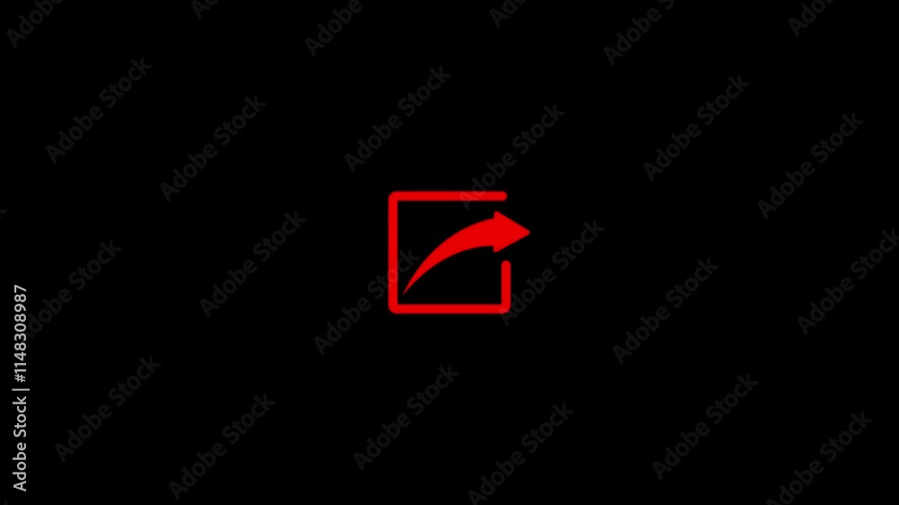 Share icon animation.mobile app sharing sign animation.simple icon forward.