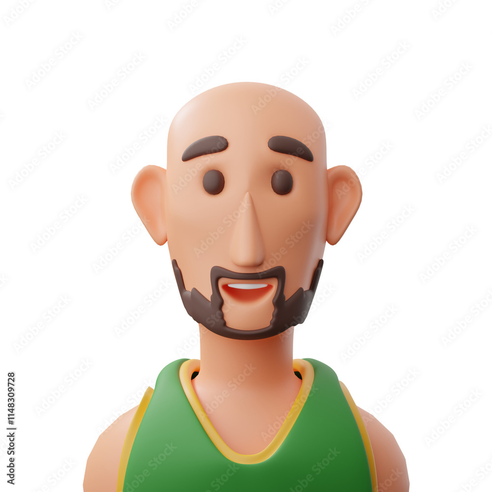 3d illustration of Basketball player avatar 3d illustration of Basketball player avatar