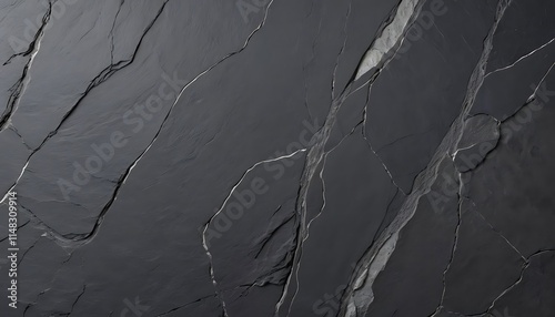 Dark Grey Cracked Stone Surface Texture