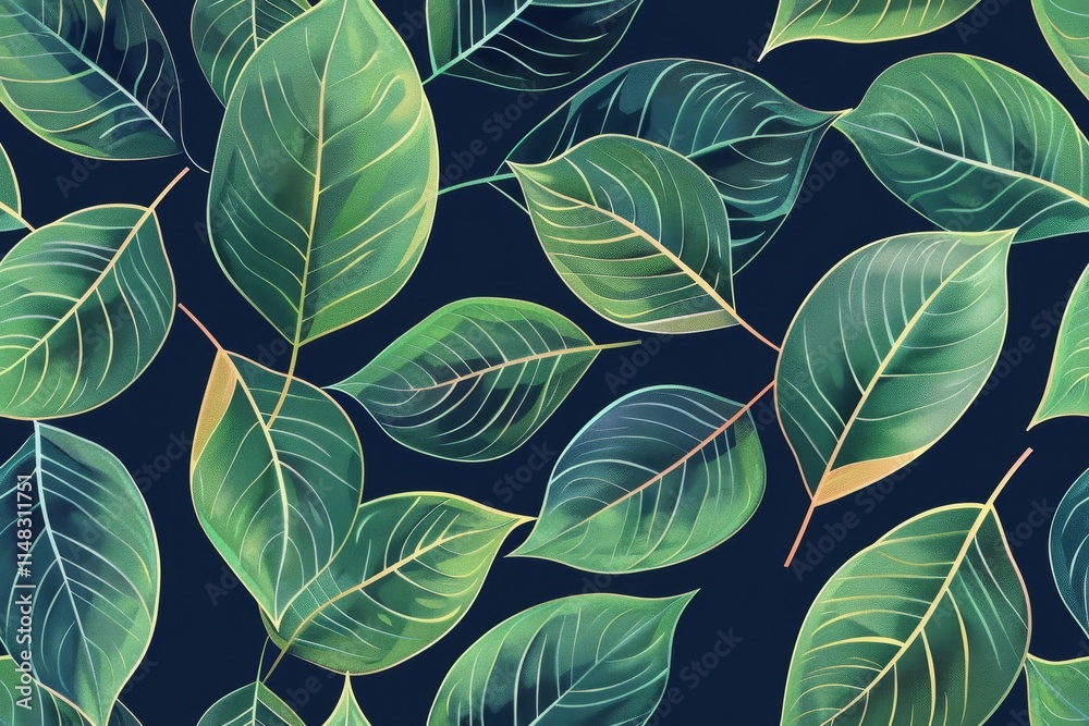 Fototapeta premium Gentle greenery unwinds like a soothing melody softly unfolding