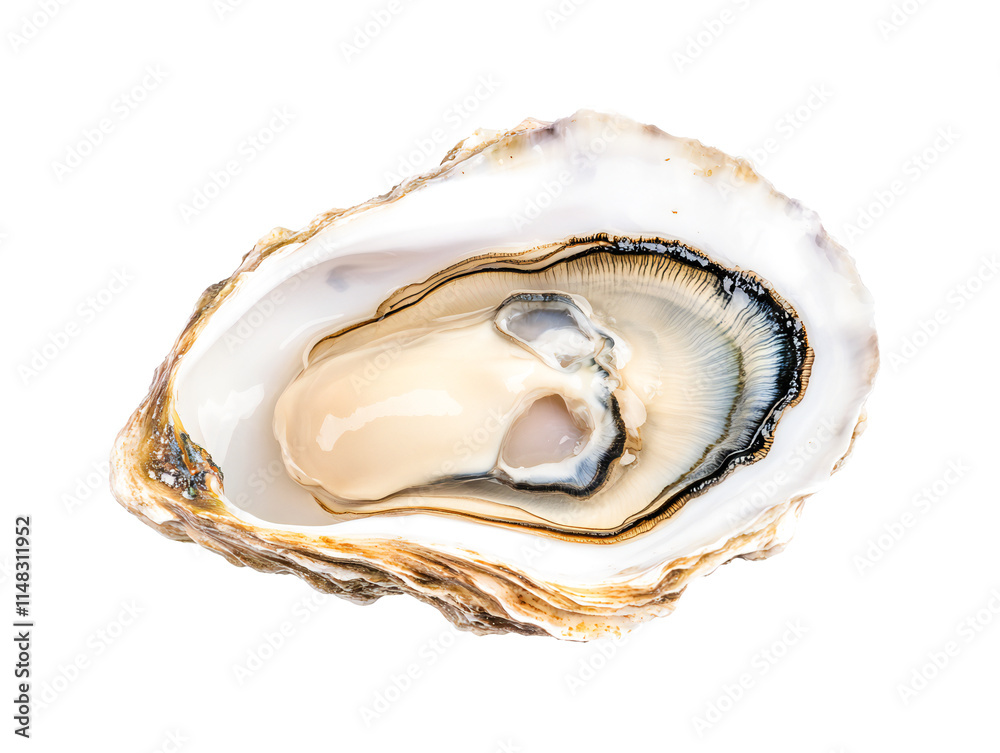 Naklejka premium fresh oyster on white background