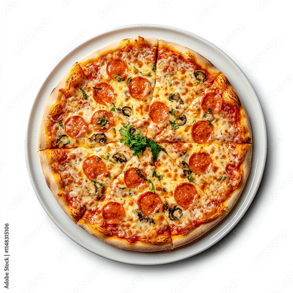 National Pizza Day Delicious Pepperoni Pizza Cheese Mushrooms Italian Food National Pizza Day Delicious Pepperoni Pizza Cheese Mushrooms Italian Food