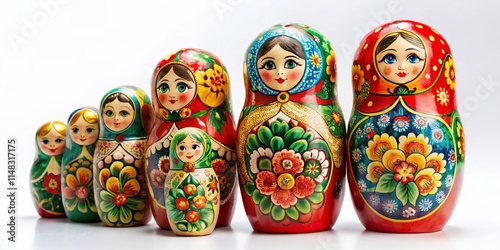 Russian Nesting Dolls, Matryoshka Dolls,  Wooden Dolls, Stacking Dolls, Russian Art, Traditional Toys, Hand Painted Dolls, Nested Dolls,  Folk Art,  Russian Souvenirs,  Cute Dolls,  Collectible Dolls photo