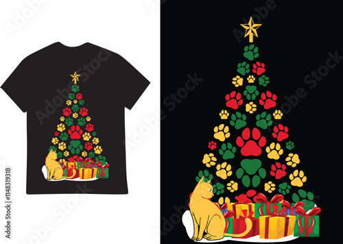 MERRY CHRISTMAS DAY TSHIRT DESIGN photo