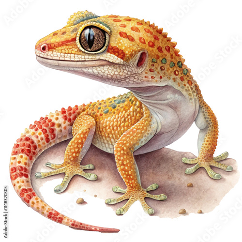 Gecko Vector Highlighting Unique Reptile Features