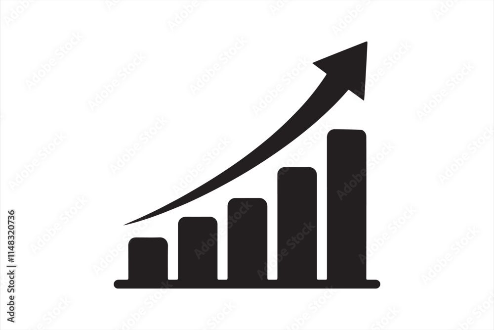 Business Growth Chart with Rising Arrow Graph Showing Economic Growth Trend Business Growth Chart with Rising Arrow Graph Showing Economic Growth Trend