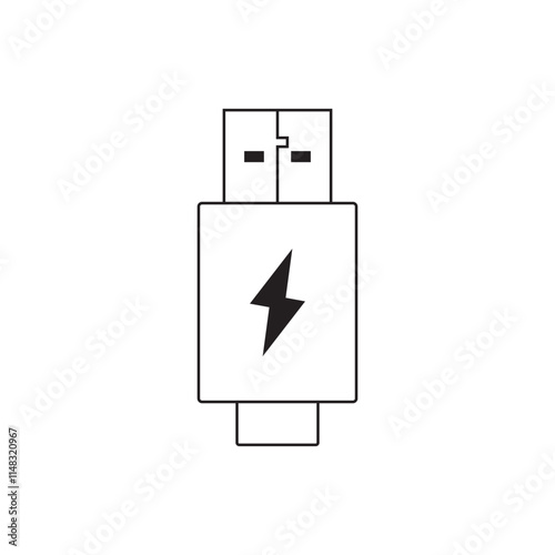 usb cable icon logo vector design
