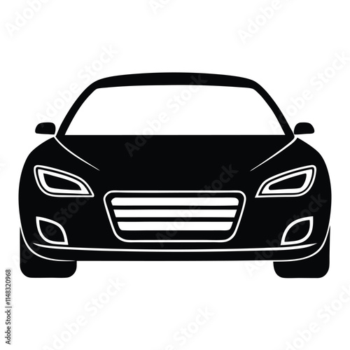 Concept car bumper silhouette on white background