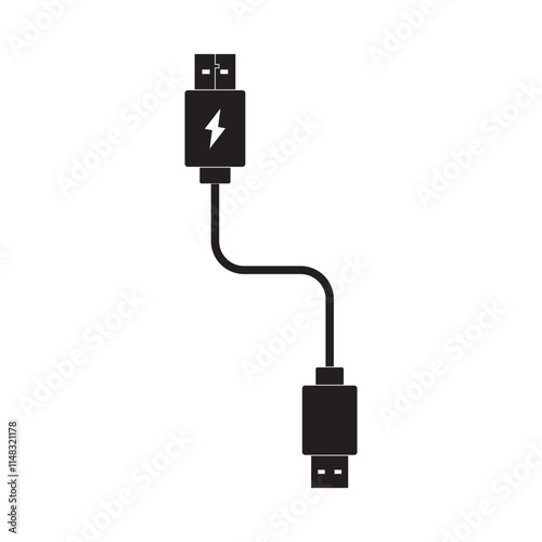 usb cable icon logo vector design