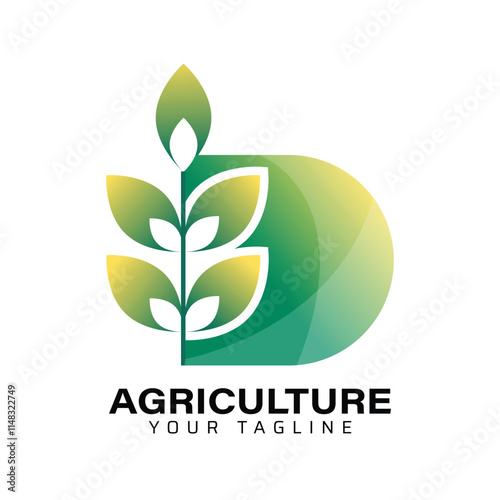 D agriculture tree logo vector