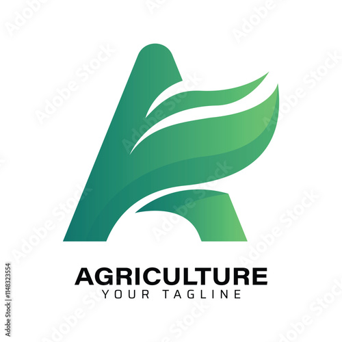 A Agriculture Green Logo Design Template photo