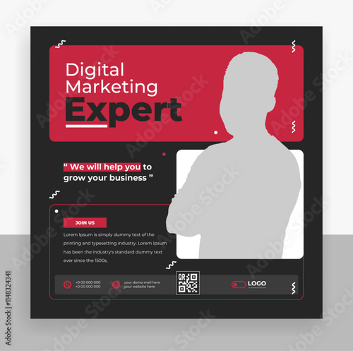 Creative business agency social media post banner template	