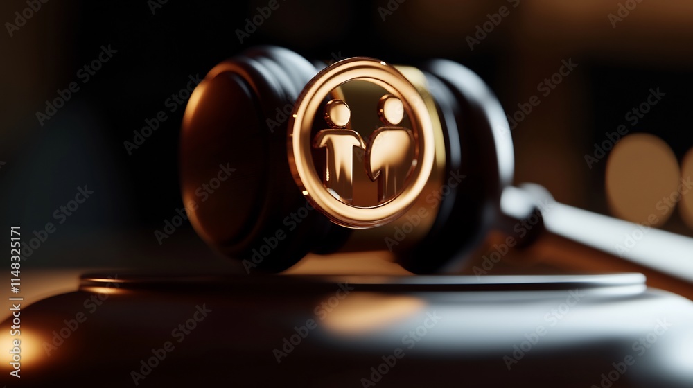 Golden Gavel of Justice: Family Law Symbol Golden Gavel of Justice: Family Law Symbol