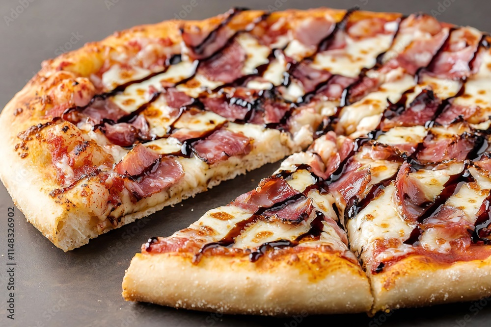 National Pizza Day Delicious Prosciutto Pizza with Balsamic Glaze Gourmet Food Photography National Pizza Day Delicious Prosciutto Pizza with Balsamic Glaze Gourmet Food Photography