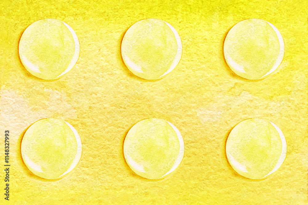 Fototapeta premium Watercolor colorful toy building block bricks for children