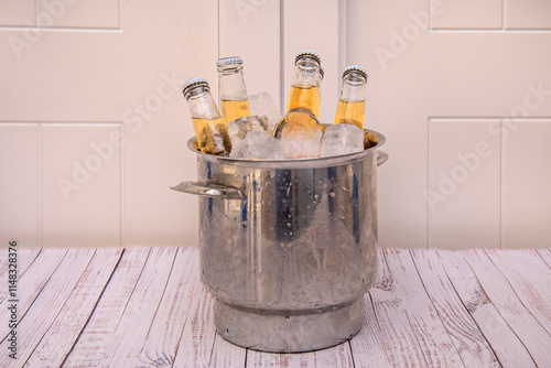 In most cases, a standard beer bucket is designed to hold approximately six beers. This amount ensures that the bucket is adequately filled photo