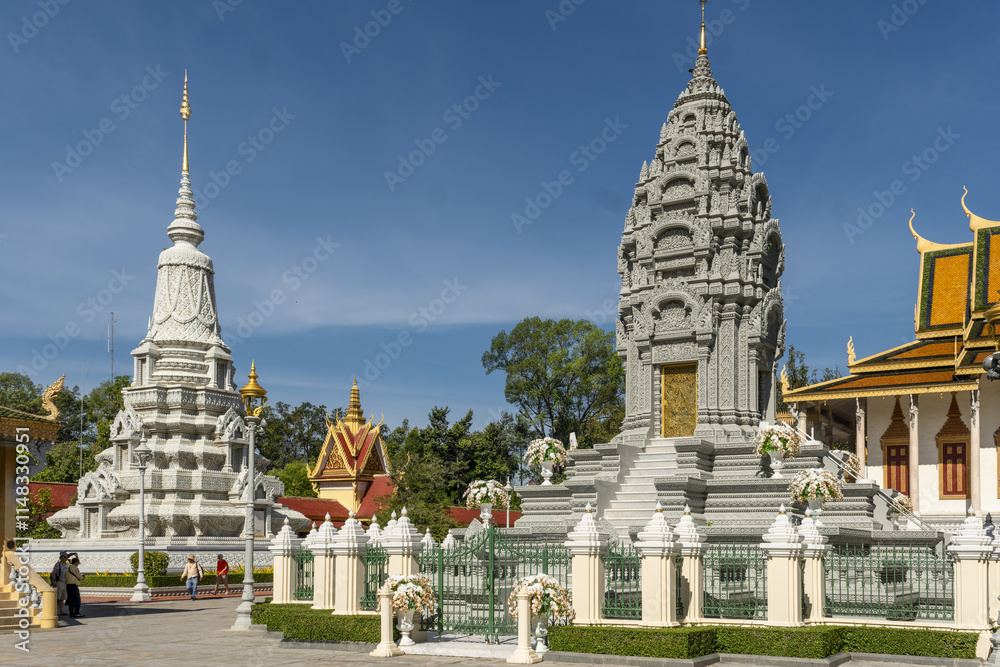 Fototapeta premium Stupa of Kantha Bopha inside Royal Palace in Phnom Penh, Cambodia.