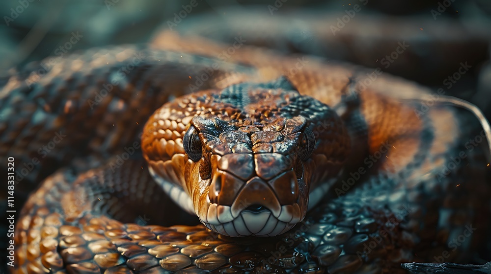 A close-up of a snake shedding its old skin, A close-up of a snake shedding its old skin,