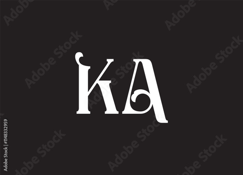 KA latter ligature typography logo design template
