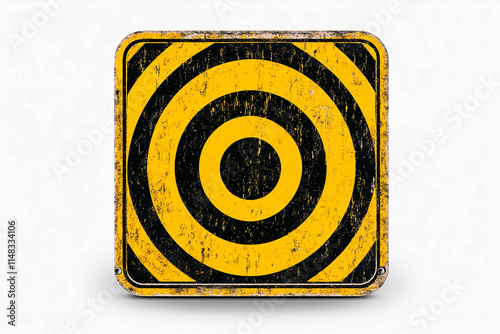 Noise Hazard Area warning sign, A safety sign near loud machinery in a noisy factory environment.