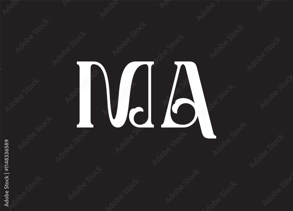 Ma latter ligature typography logo design template
Ma latter ligature typography logo design template