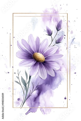 Beautiful watercolor daisy on a soft purple background a floral artwork perfect for home decoration and inspiration