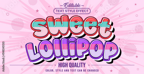 Editable text style effect - Sweet Lollipop text style theme.