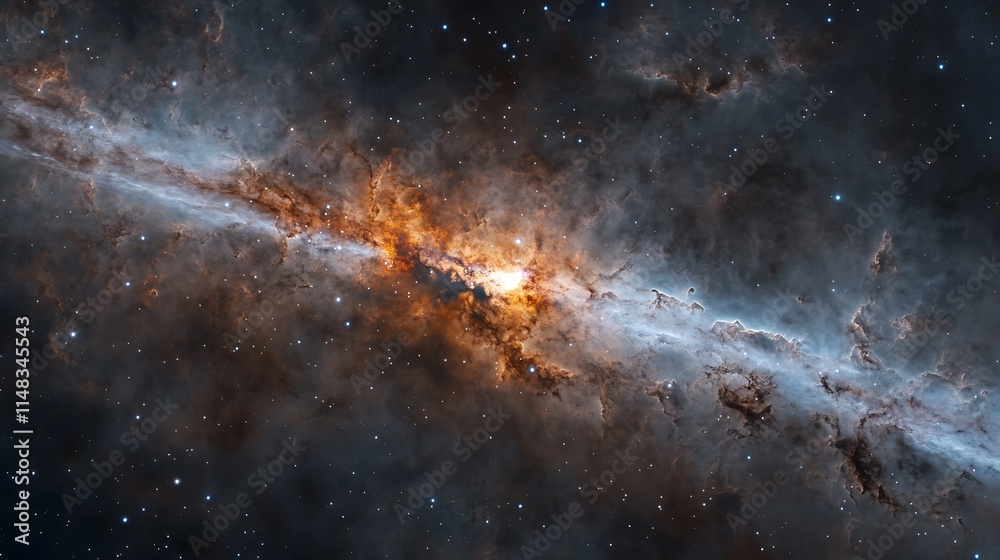 Cosmic nebula with bright center. Cosmic nebula with bright center.