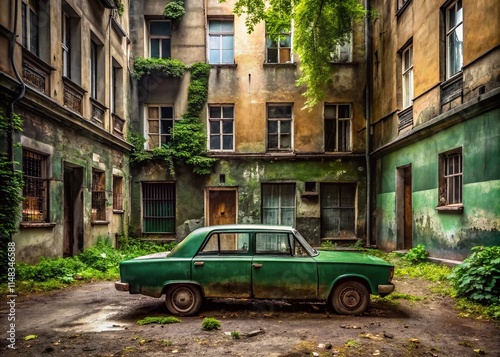 Soviet Car St. Petersburg Bolshevikov Avenue 19 June 2024 - Vintage Russian Automobile Photography photo