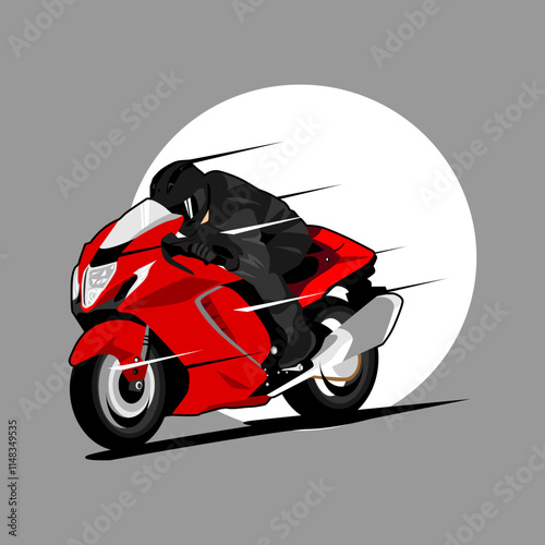 motor sport motorcycle racer vector illustration