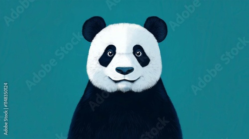 Cute Baby Panda Cartoon Illustration in Vector Art Style for Zoo Wildlife Design photo