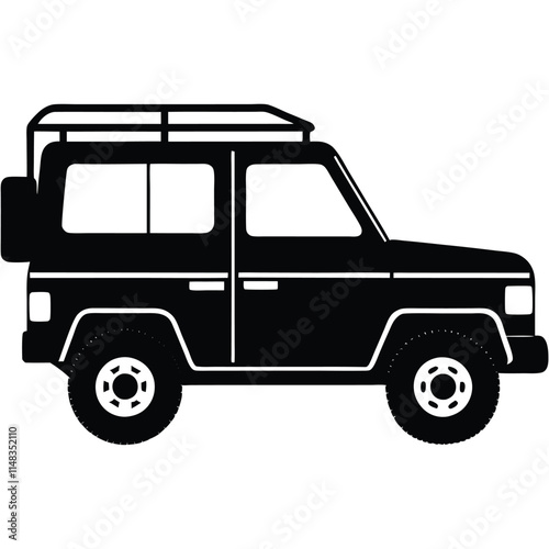 SUV roof rack silhouette on white background