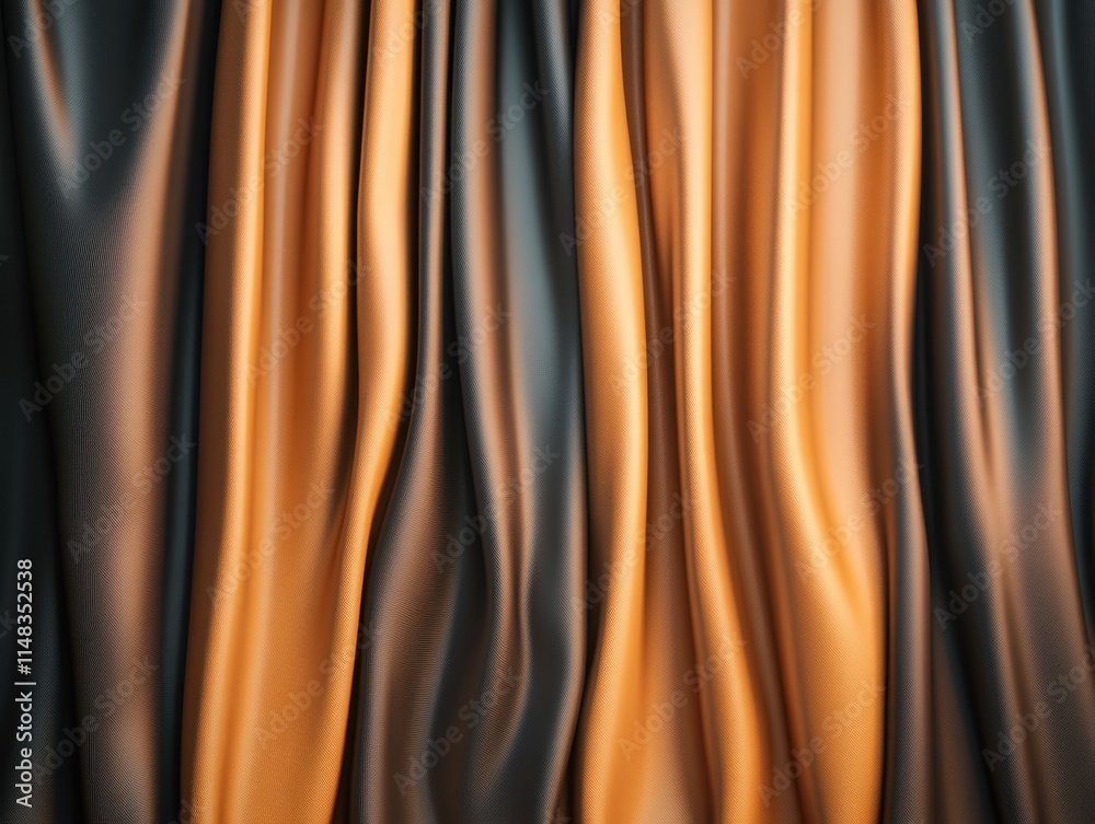 Obraz premium Discover the captivating allure of Elegant stage lighting casting a mysterious glow on layered curtains, reminiscent of a theater stage, evoking a sense of graceful mystery Explore the interplay of