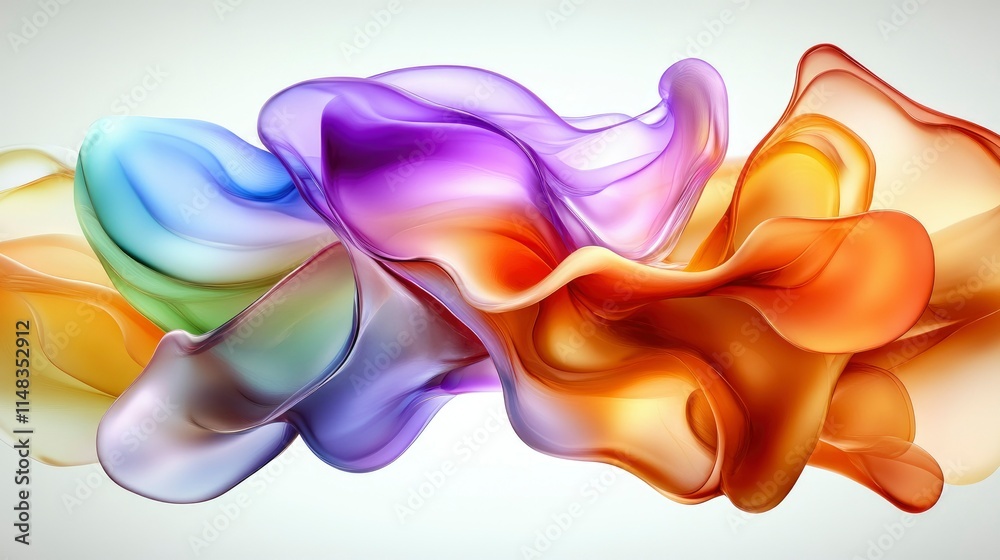 Naklejka premium Abstract Colorful Liquid Swirls Vibrant Rainbow Fluid Design