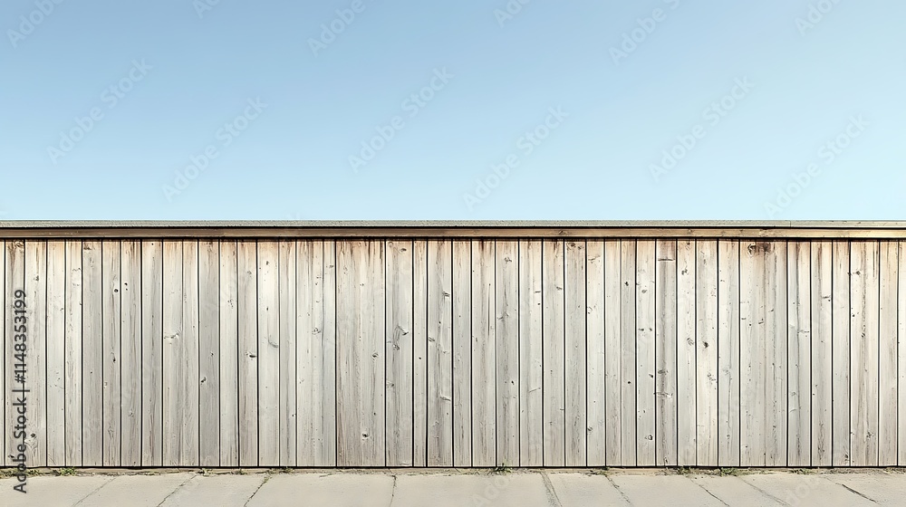 Wood wall under clear sky.