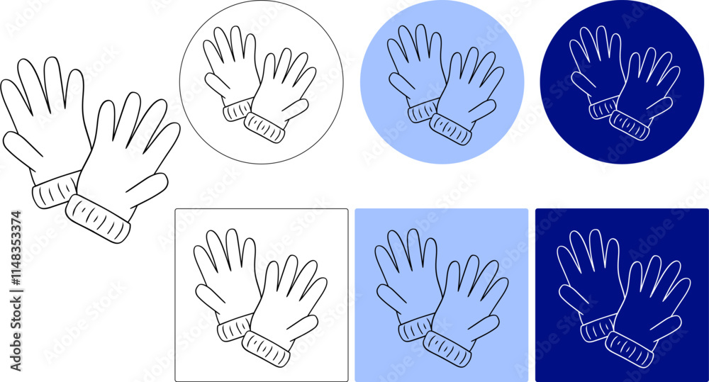 Fototapeta premium Firefighter Gloves graphic line vector logo icon. linear style sign for mobile concept and web design. Heat resistant gloves outline vector icon. Symbol, logo illustration. Vector graphics