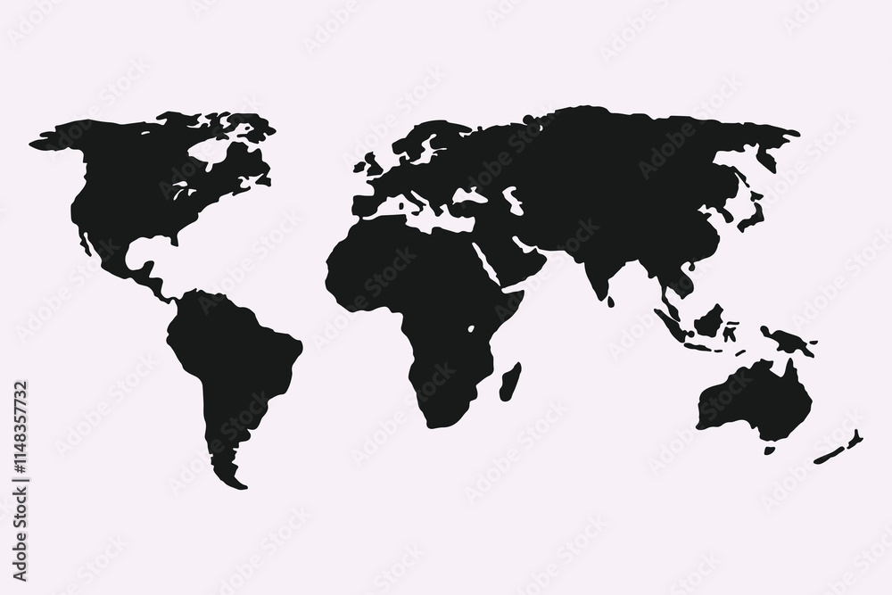 Fototapeta premium High-Resolution World Map for Printing