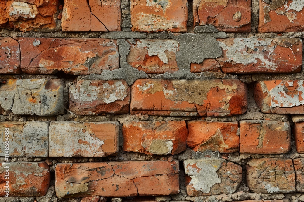 Old damaged brick wall showing signs of age and weathering Old damaged brick wall showing signs of age and weathering