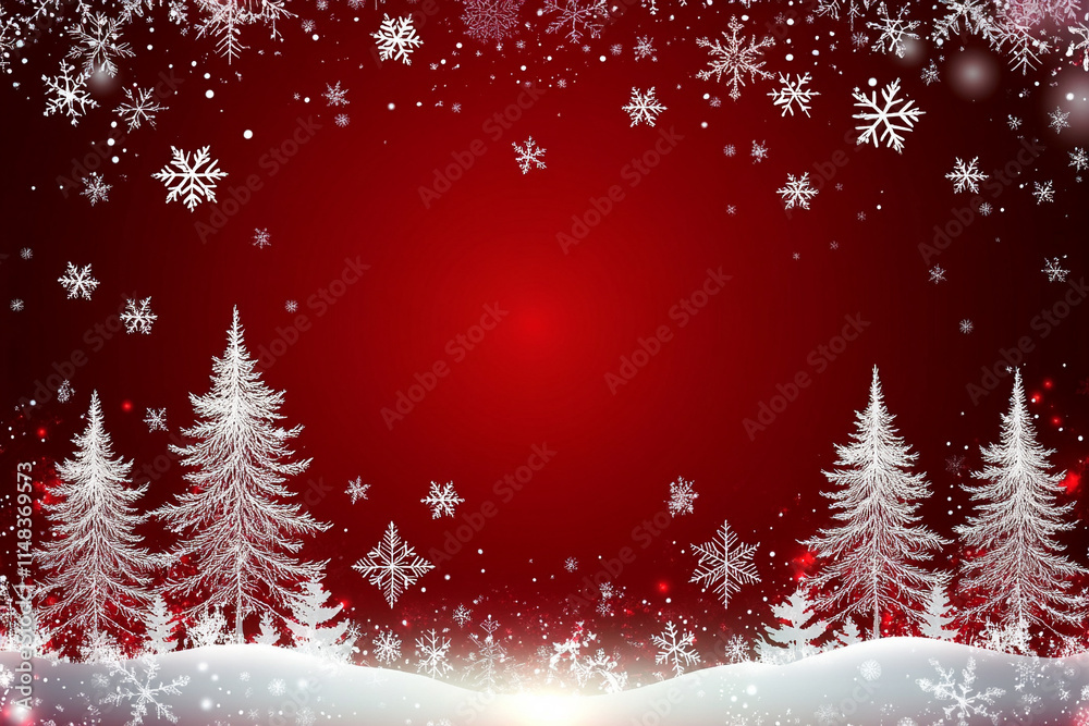 Red background with white Christmas trees, vector illustration. Red background with white Christmas trees, vector illustration.