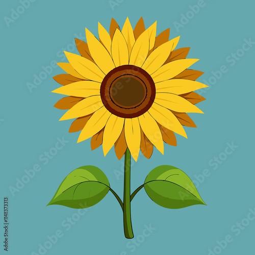 Sunflower vector art illustration