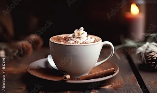 Fototapeta samoprzylepna Cup of hot coffee with smoke on a dark background.